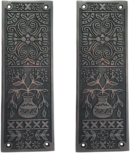 Adonai Hardware Decorative Brass Push Plate (9.9 Inch Melchizedek x 2 Pack, Oil Rubbed Bronze)