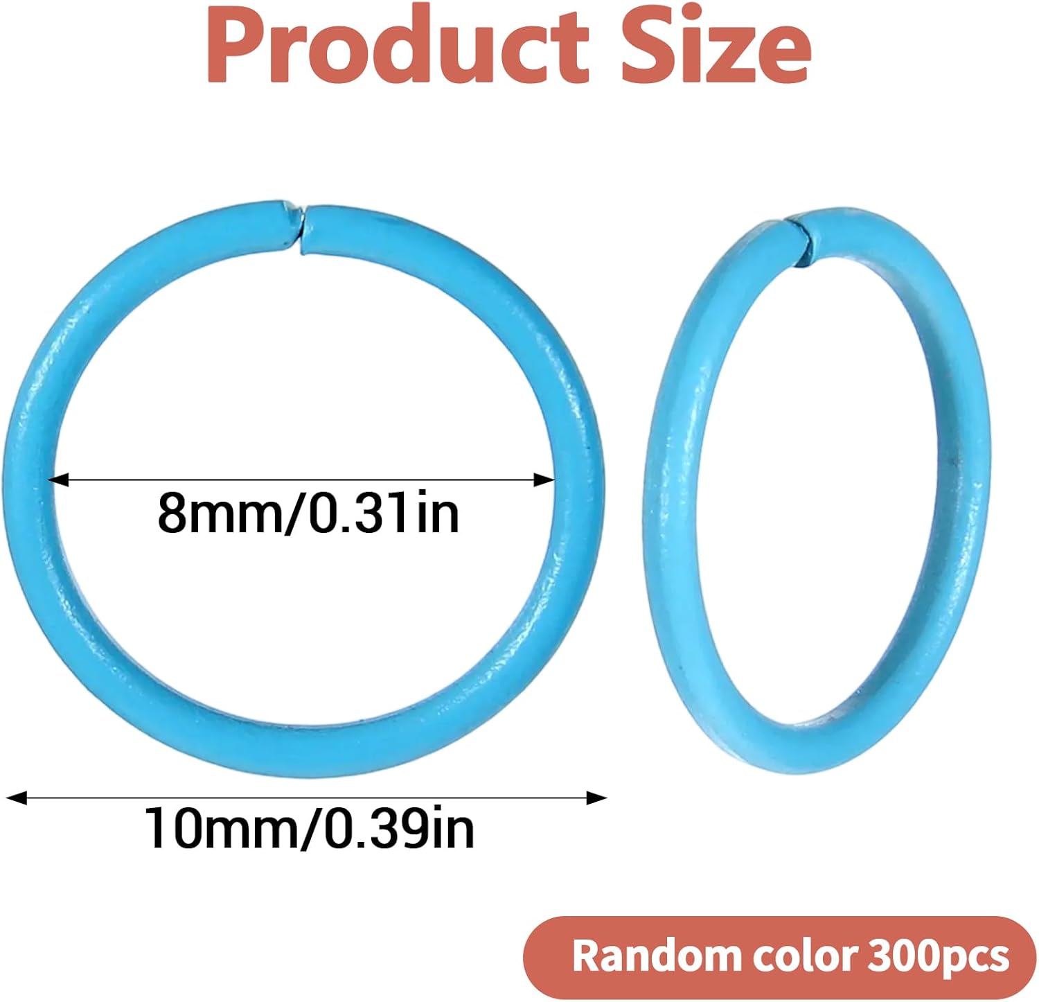 300 Pcs Colored Jump Rings 10mm Iron Metal Jump Rings Close O Ring Connectors Jewelry DIY Findings for Jewelry Keychain Choker Earring Necklaces Bracelet Making - Image 2