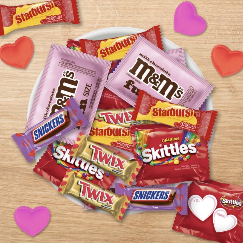 Mars Mixed Valentine's Day Candy,Variety Pack, Fun Size 80 CT. Classroom Exchange for School - Daycare - Work