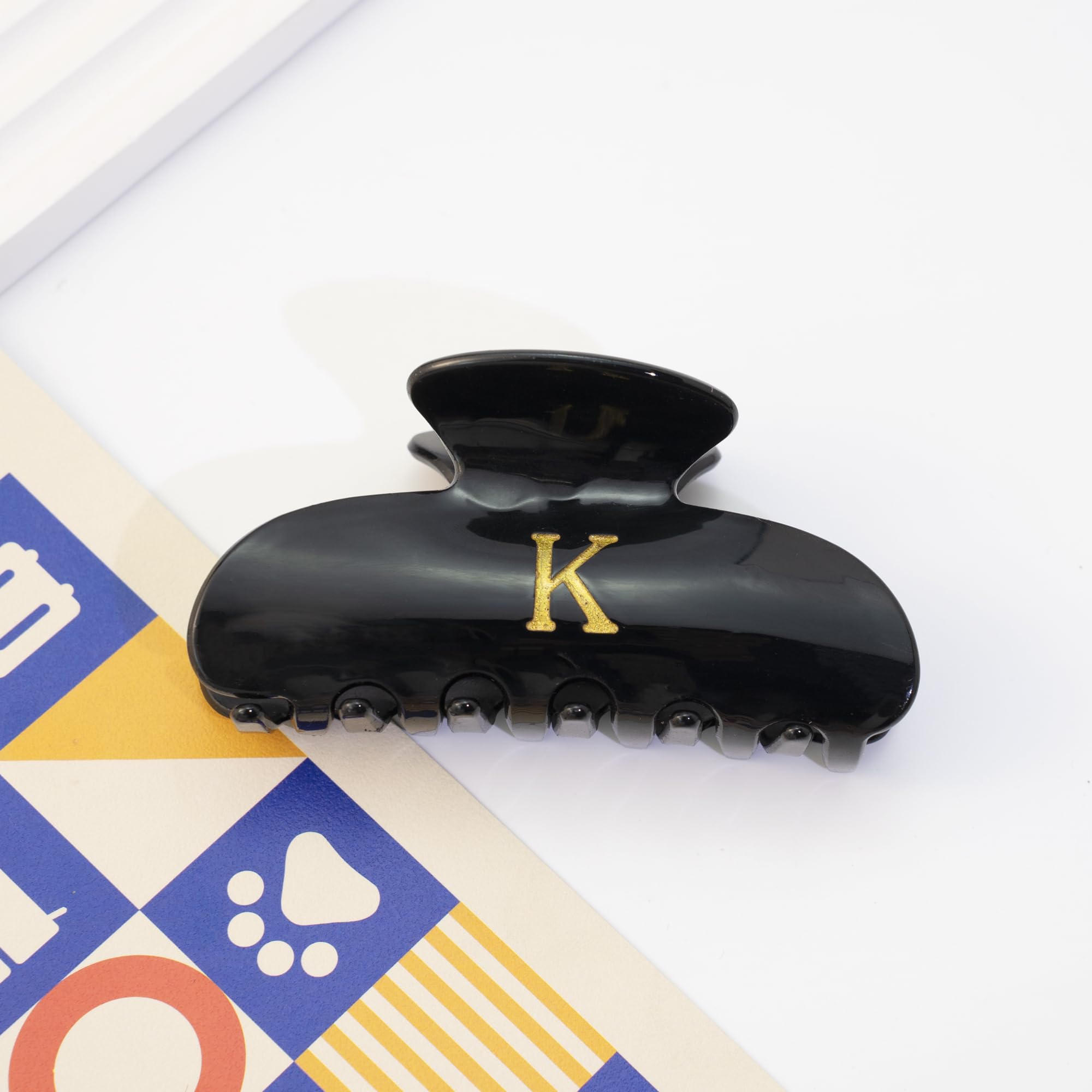 Amazon.com: Acrylic Letter Hair Clips for Women -Black  display picture 1