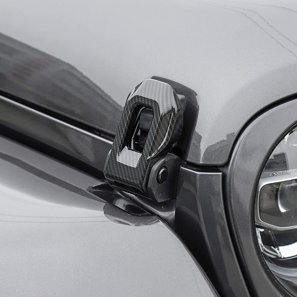 Riloer 1 Per 2018-2021 J-Jeep Wrangler Jl Jlu Jt Copertura del rivestimento del fermo del cofano dell'auto (carbonio/rosso/verde)