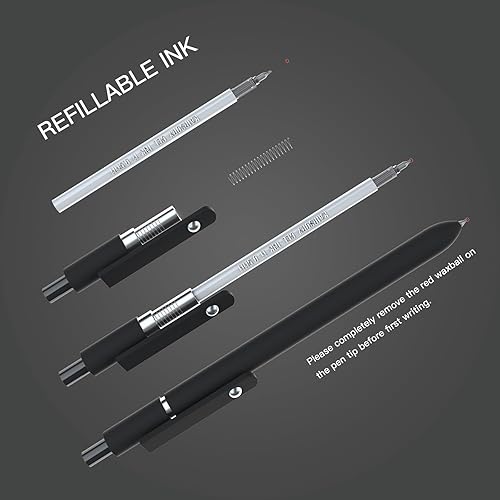 Miniatura 6 de Bolígrafos de gel, punta fina de 0.020 in, de secado rápido, bolígrafo de gel japonés de escritura suave, serie de alta gama, tinta negra, bolígrafo