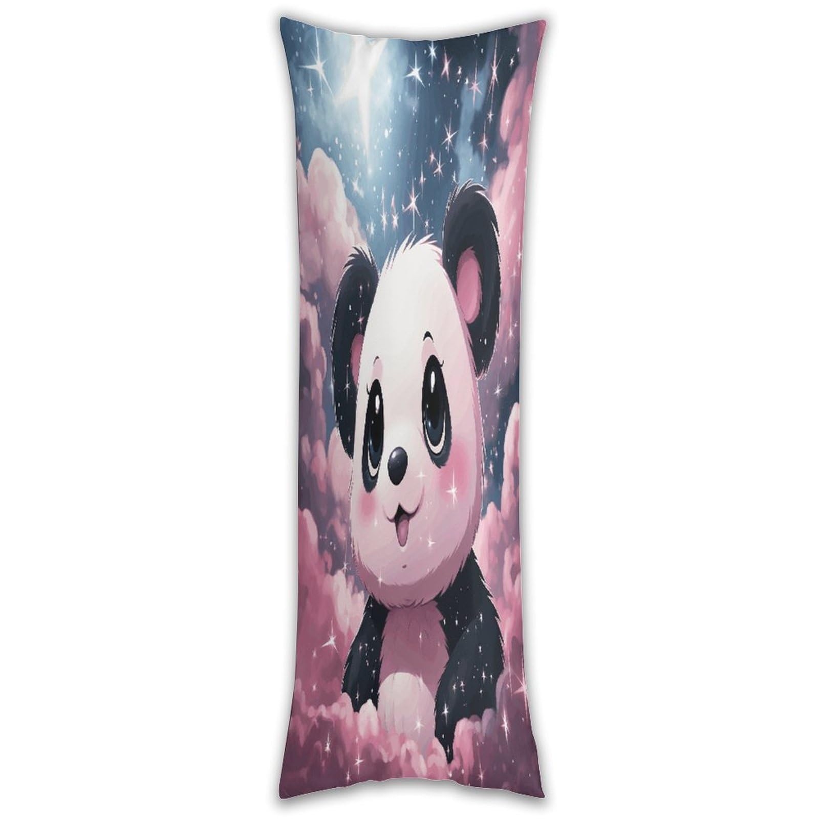 Pink Panda Pillow Cases Breathable Vertical Long Pillowcase Body Pillowcase with Hidden Zipper Closure Soft and Cozy Pillow Cover 20x54 Inches for Bedroom Couch