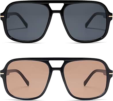 Amazon.com: HERJOUR Retro Square Aviator Sunglasses Womens