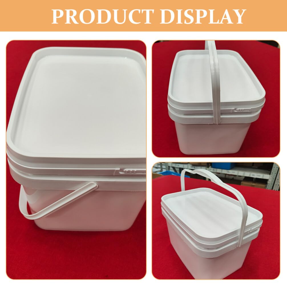 Alipis Secchio di Vernice Bianco da 10l con Coperchio e Manico, Contenitore in Pp Leggero e Multifunzionale per Pittura e Stoccaggio