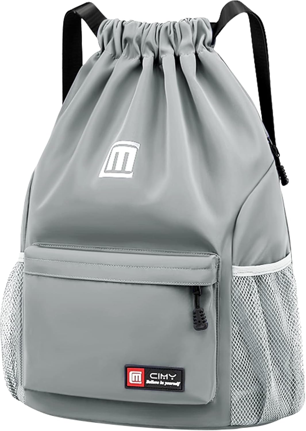 Pystuvo Drawstring Gym Bag,Large Drawstring Bags With Mesh Pockets