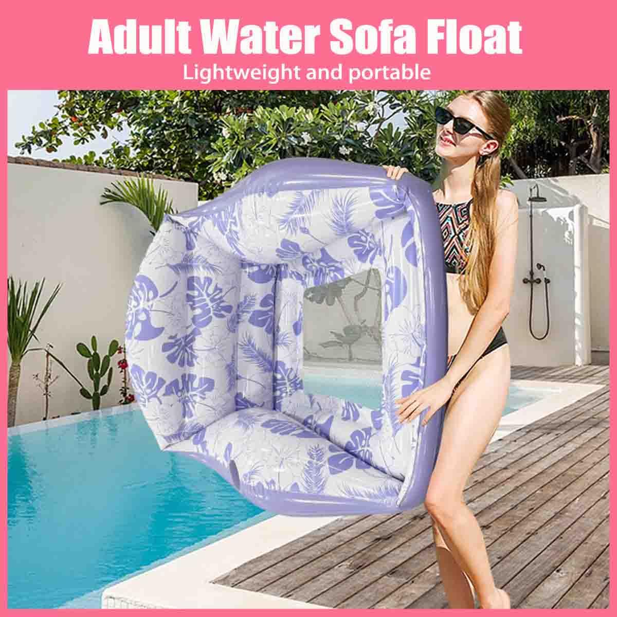 Sedia Gonfiabile 3 In 1 Per Piscina,Sedie Da Piscina Con Sedile In Rete,Portabicchiere E Pompa Ad Aria,Sedia Galleggiante Multiuso Con Schienale,Amaca D'Acqua Per Per Lago,Spiaggia,Feste