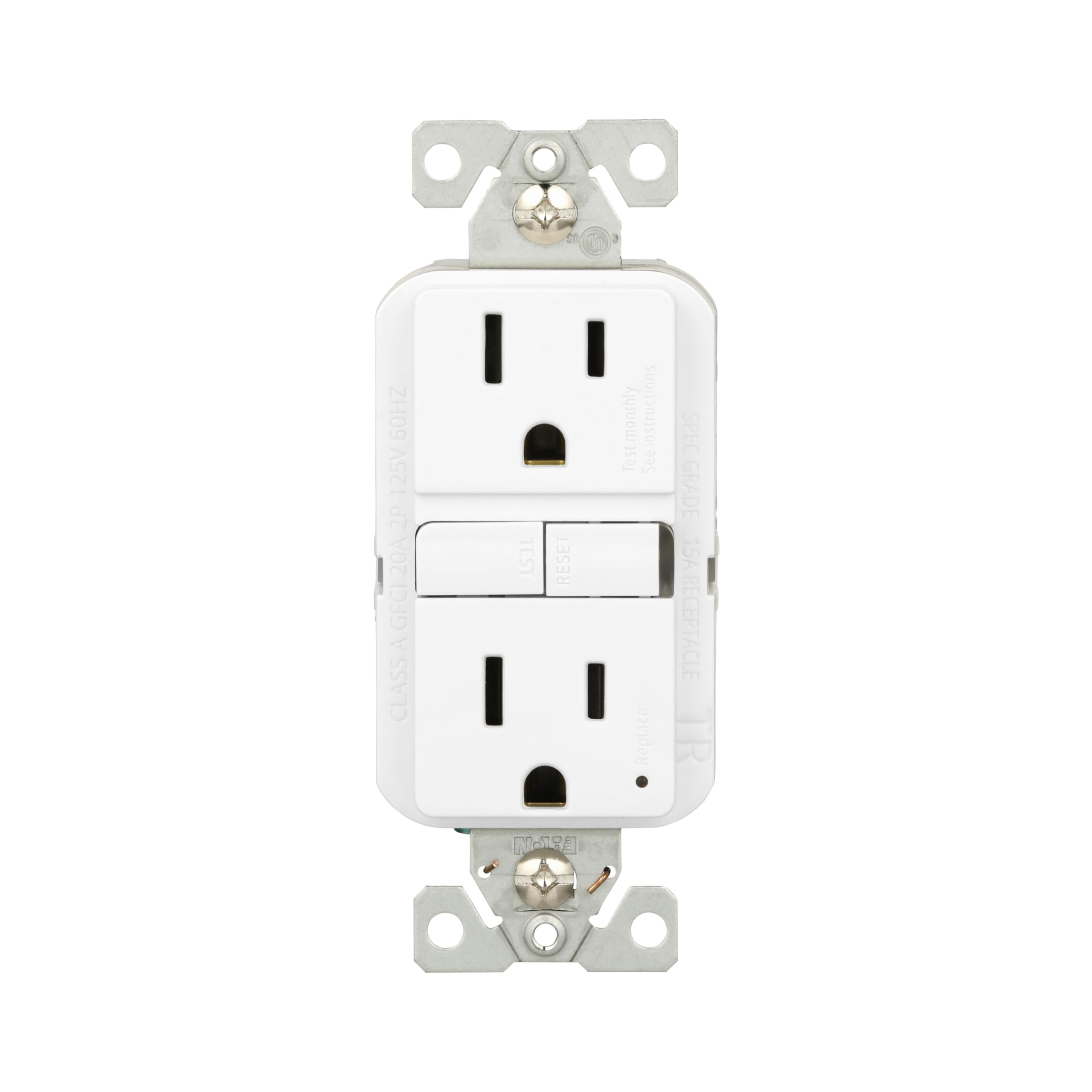 eaton trgf15w slim tamper-resistant gfci receptacle 15a 125v, white