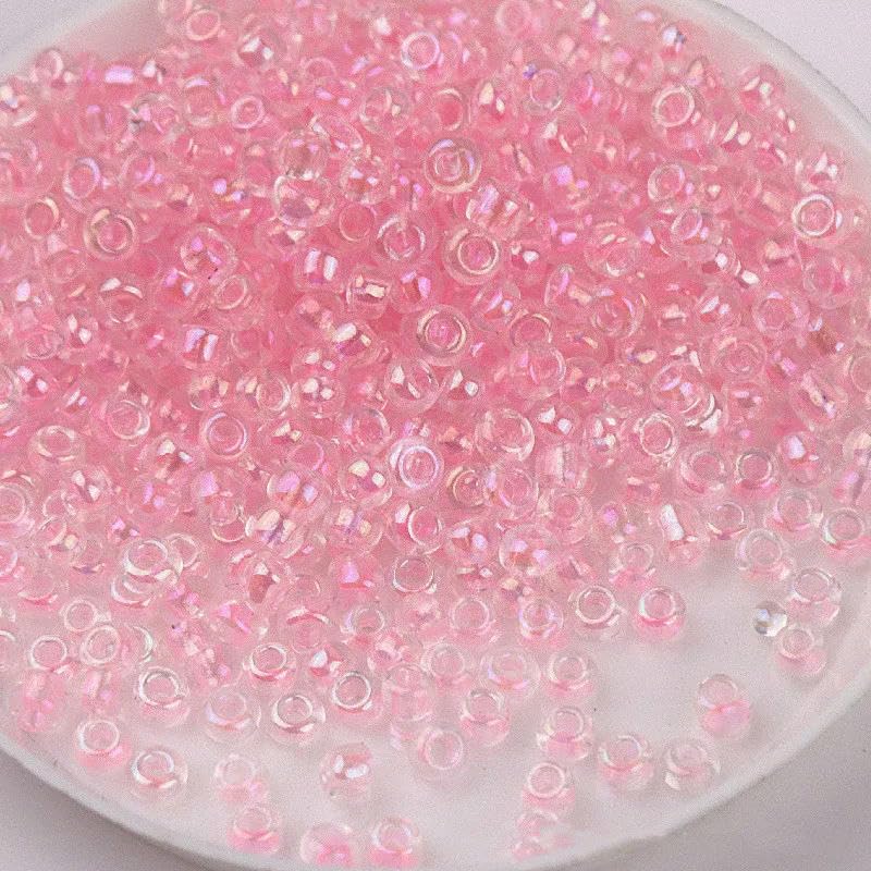 Szklane koraliki z nasionami małe koraliki 1,5-4 mm szklane koraliki ryżowe magiczny kolor przezroczyste imitacja kolorów rozproszone koraliki DIY koraliki akcesoria z frędzlami