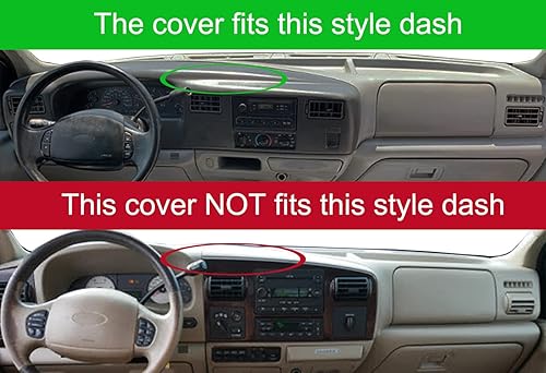 Miniatura 7 de Yiz Cubierta de salpicadero, tapete para salpicadero, ajuste personalizado para Ford F250 F350 F450 Super Duty 1999 2000 2001 2002 2003 2004  Ford