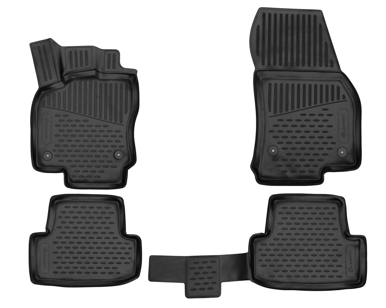 Kofferraumwanne & Fußmatten im Set passend für Skoda Karoq Bj 11/2017- | TPE-Material, erhöhter Rand, wasserdicht, rutschhemmend, pflegeleicht, UV- & witterungsbeständig