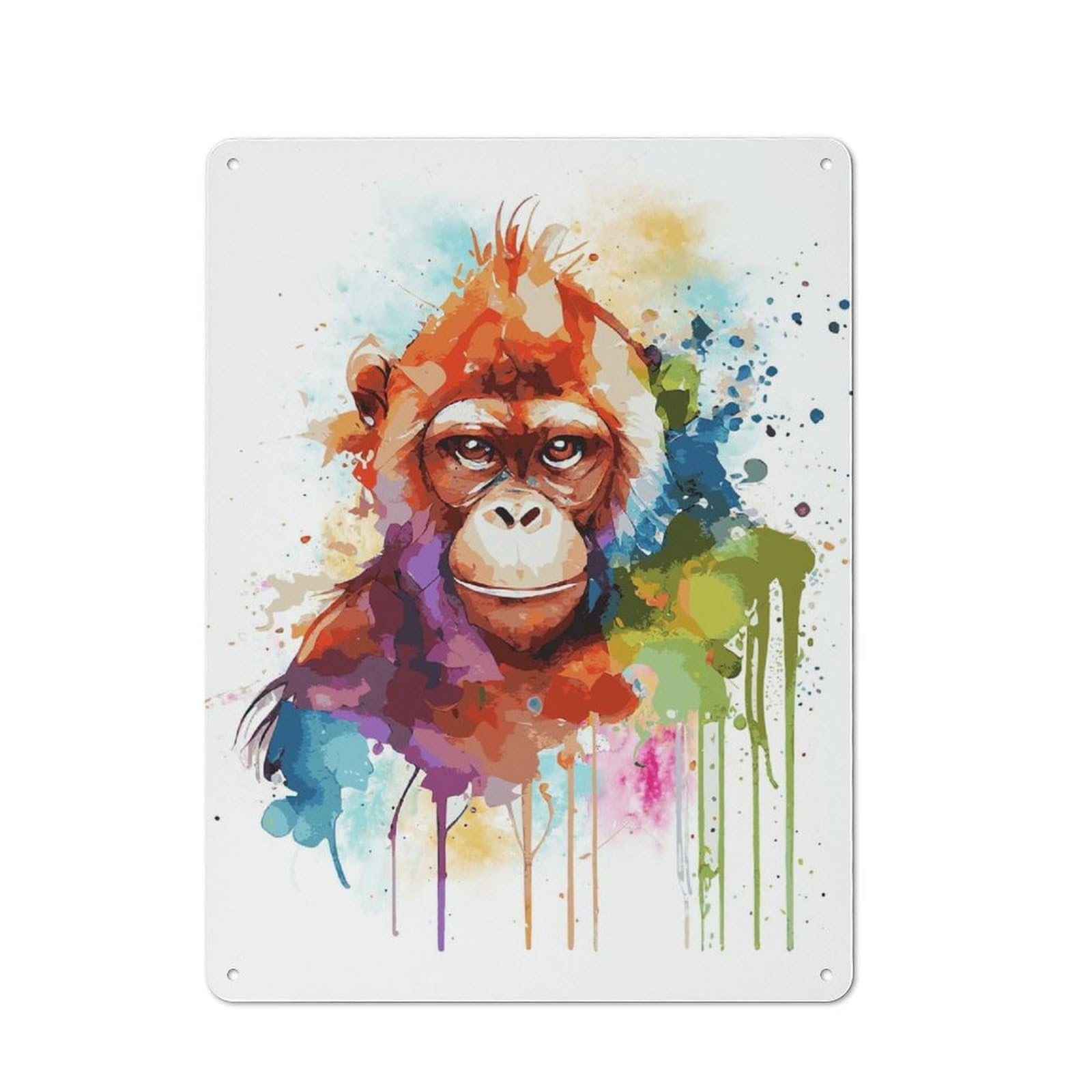 Industrial Abstract Monkey Painting Tin Sign 40x30cm, Garage Wall Decor for Garage, Hobby Room, Office Or Man Cave