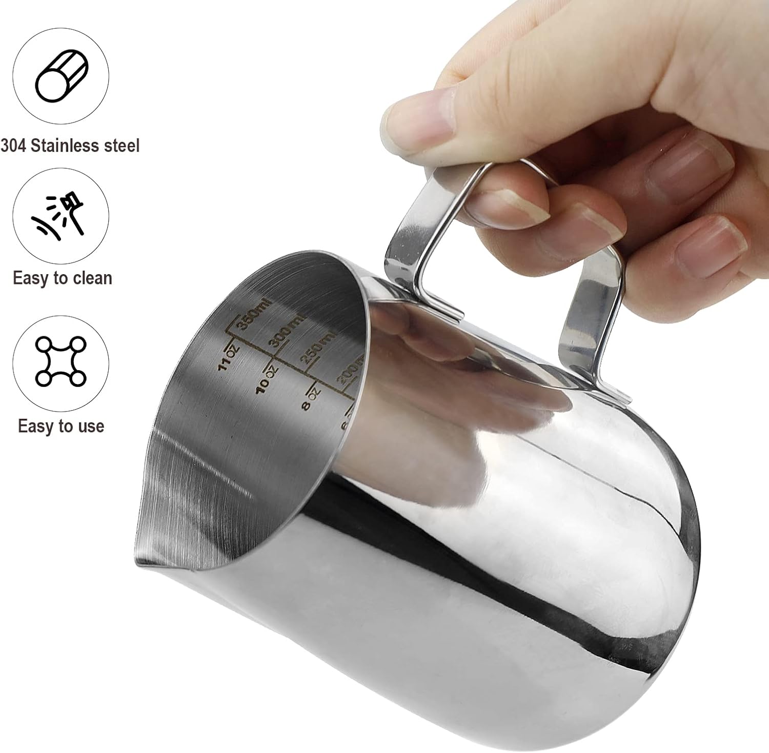 Milk Jug,Milk Jug for Coffee Machine,Milk Frothing Jug, 350ml (12oz) Stainless Steel Milk Pitcher Cup Latte Decorating Art Pen with 32 Molds for Making Coffee Cappuccino Frothing Milk Coffee Machine 5 61j9ehQkeML. AC SL1500