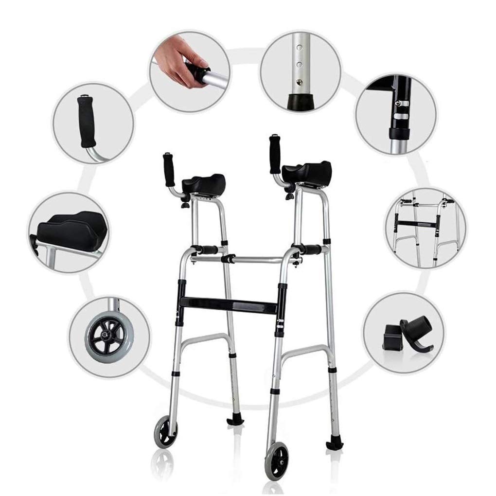 Polegaj na chodziku dla seniorów Rollator Standardowe chodziki Chodzik na kółkach z 4 kołami Składany chodzik dla seniorów Osoby w podeszłym wieku - pomoce do chodzenia Lekki wsporniki Do 440 funtów