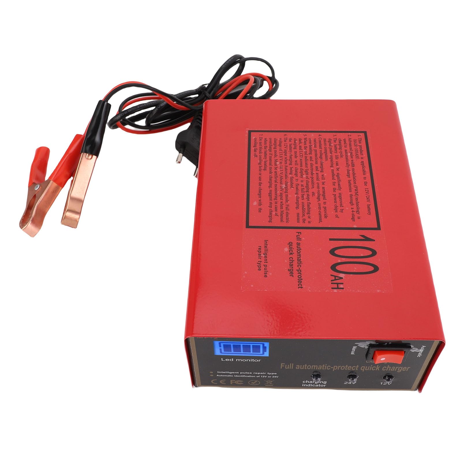 LiebeWH MF-2 10A Inteligentna ładowarka Akumulatorów 12 V 24 V W Pełni Automatyczna ładowarka Podtrzymująca Inteligentny Konserwator Akumulatorów z Uruchamianiem Silnika Tryb Zimowy (wtyczka UE)