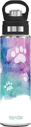 Tervis Paw Prints - Vaso aislado de triple pared para viaje mantiene las bebidas frías, botella de boca ancha de 24 onzas, acero inoxidable