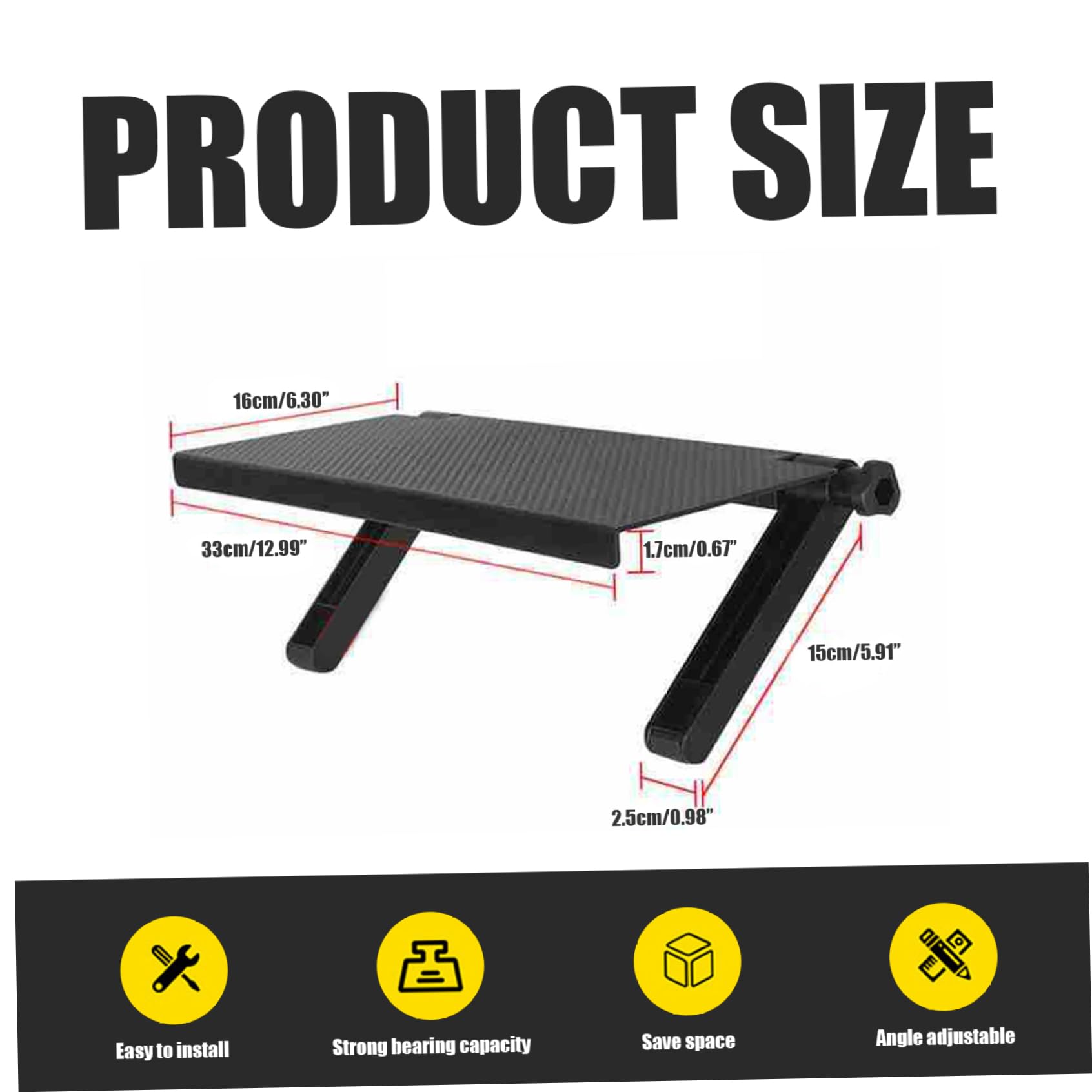 Verstelbare Monitor Bovenplank Tv-Muurbeugel Draaibare Multifunctionele Beugel Voor Mobiele Telefoon Tv-Beugel Computerplank Voor Mobiele Telefoonstandaards, Mediaboxen, Gameconsoles, Routers En Thuis Zwart (2 Stuks