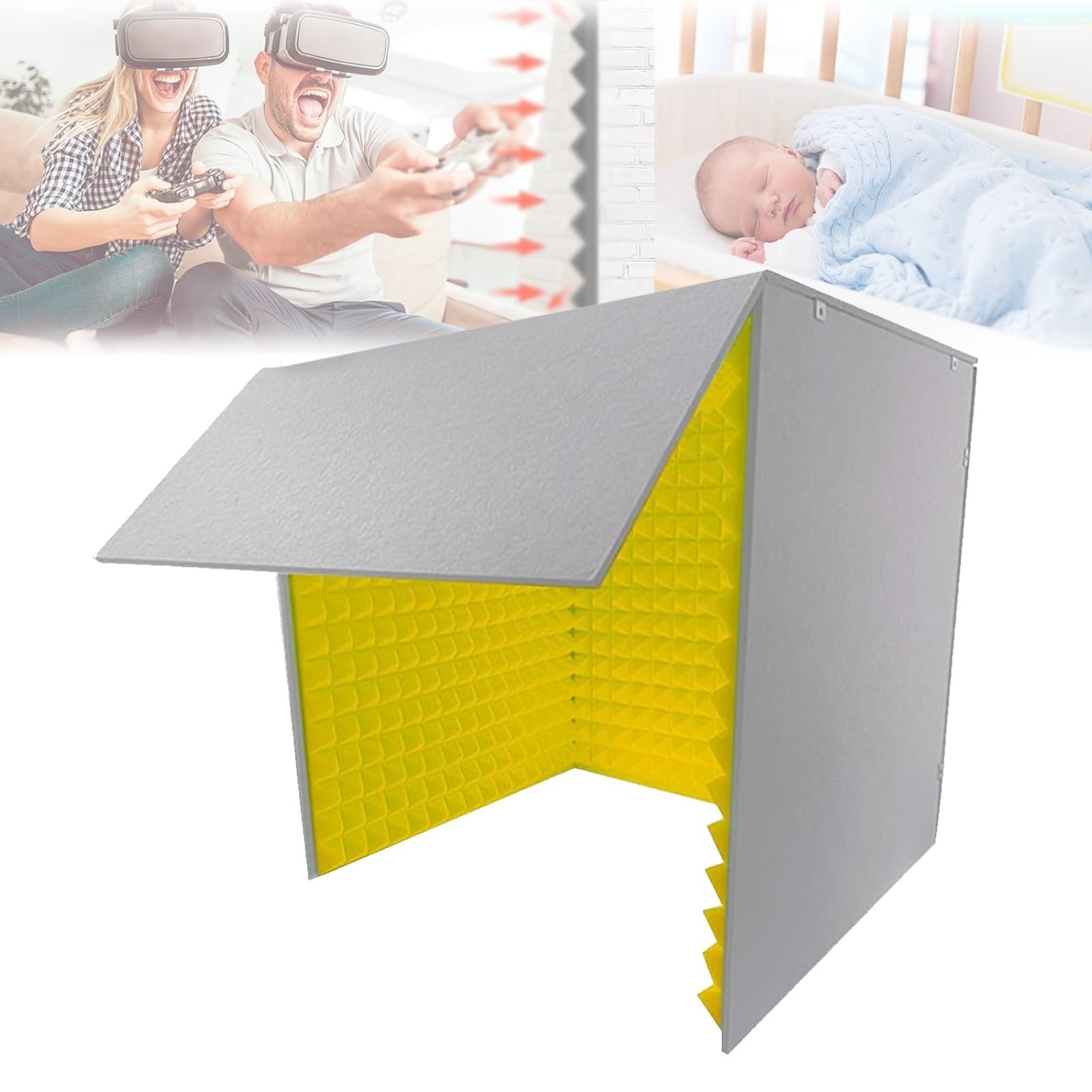 Home Portable Soundproof Booth, Sound Isolation Room, Desktop Soundproof Cover, Prevents Echo, Foldable Removable, for Microphone Recording Equipment Podcasts Singing Gaming And Broadcasting