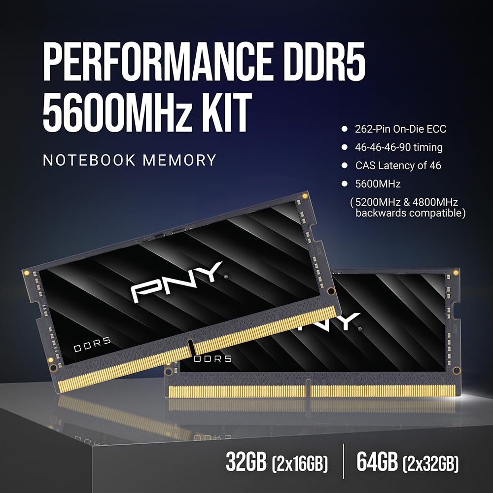 PNY Performance 32GB (2x16GB) DDR5 DRAM 5600MHz (PC5-44800) – CL46