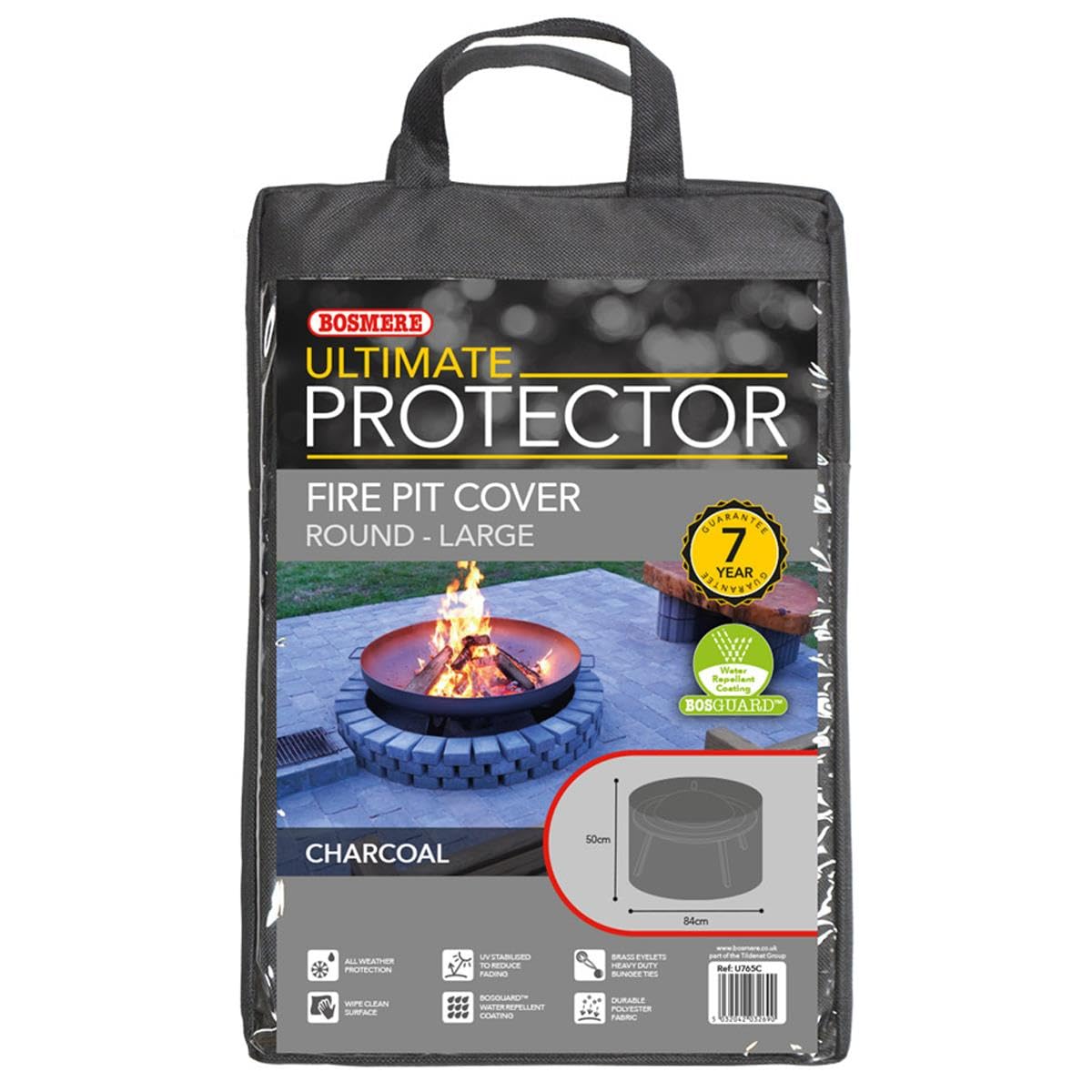 Bosmere Ultimate Protector Round Fire Pit Cover Large Charcoal U765C