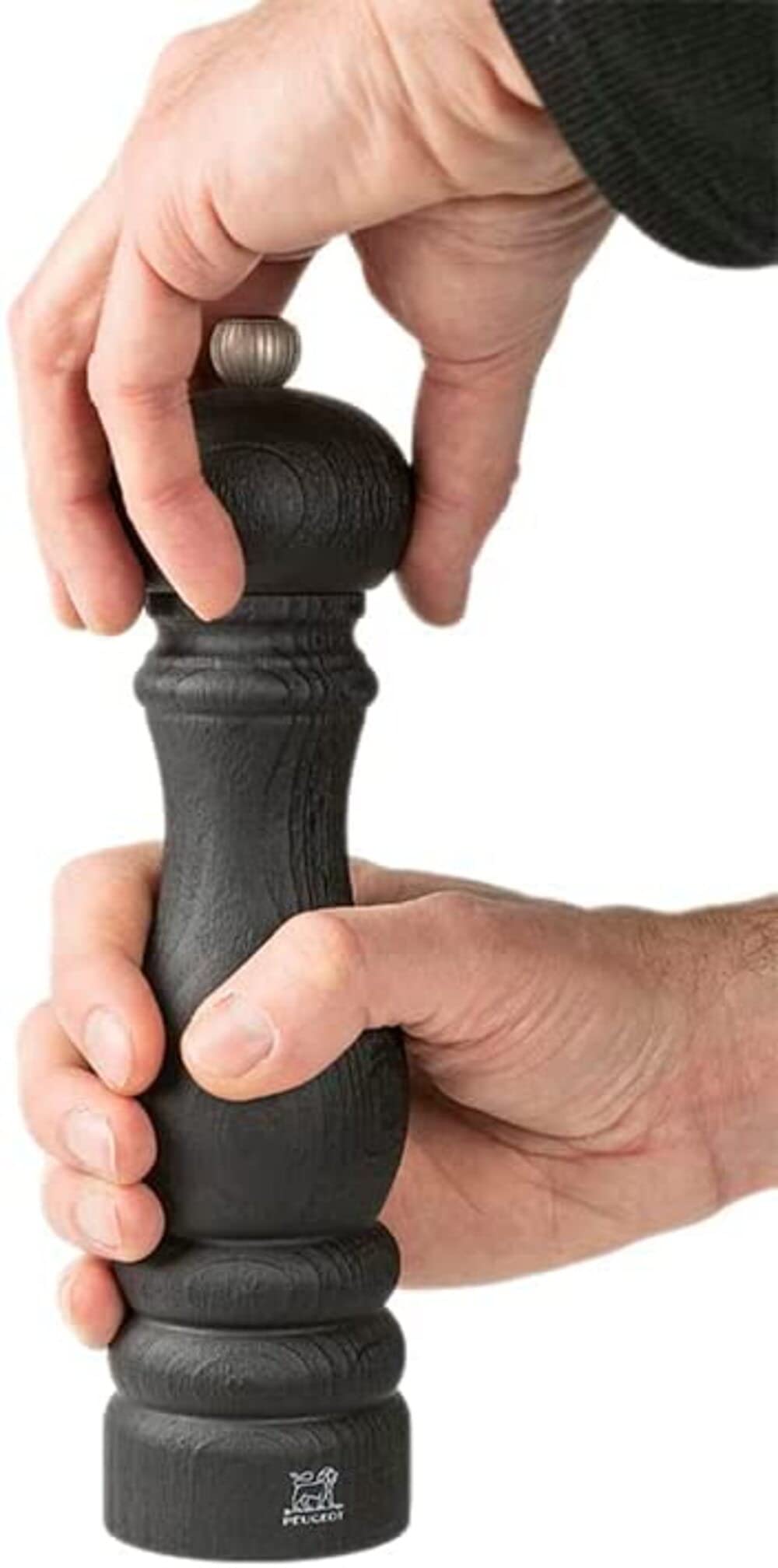 PEUGEOT - Pfeffermühle Paris Nature Black 22 cm - Klassische Mahlgradeinstellung - Aus recyceltem Holz mit PEFC-Siegel - Französisches Know-howreich- Schwarz