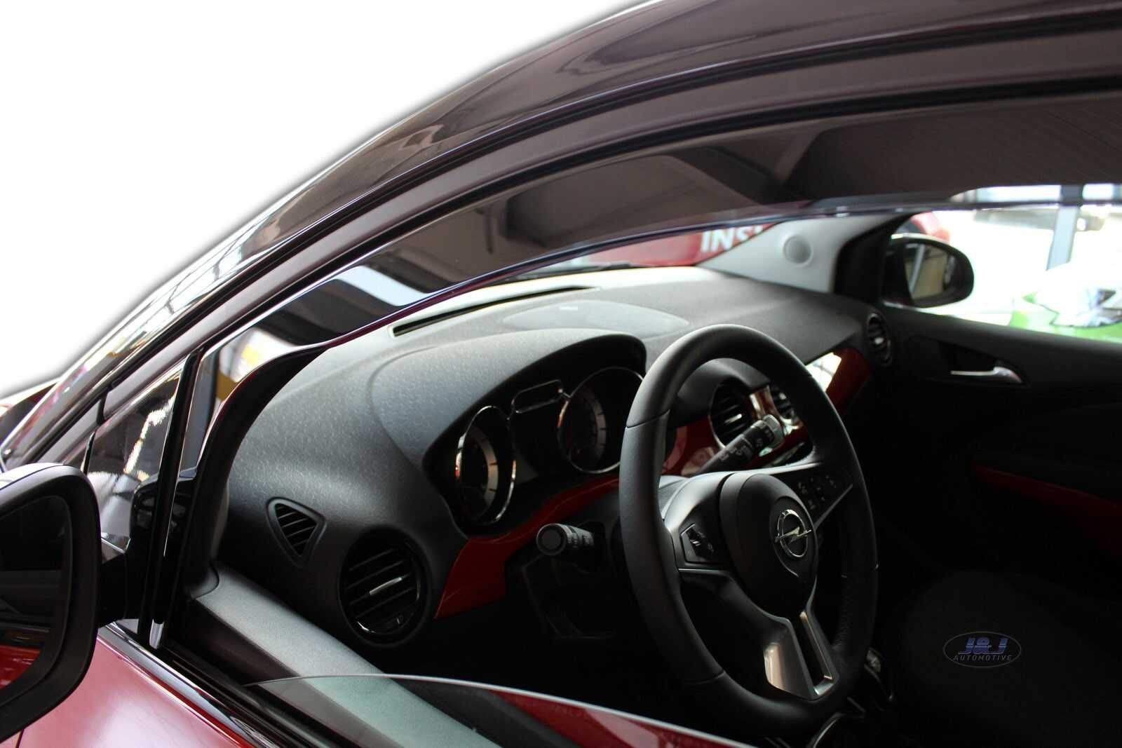 J&J AUTOMOTIVE Windabweiser passend für Opel Adam 3-Türer 2013-2019 2tlg, Heko Regenabweiser Vorne Getönt Dunkel Passform