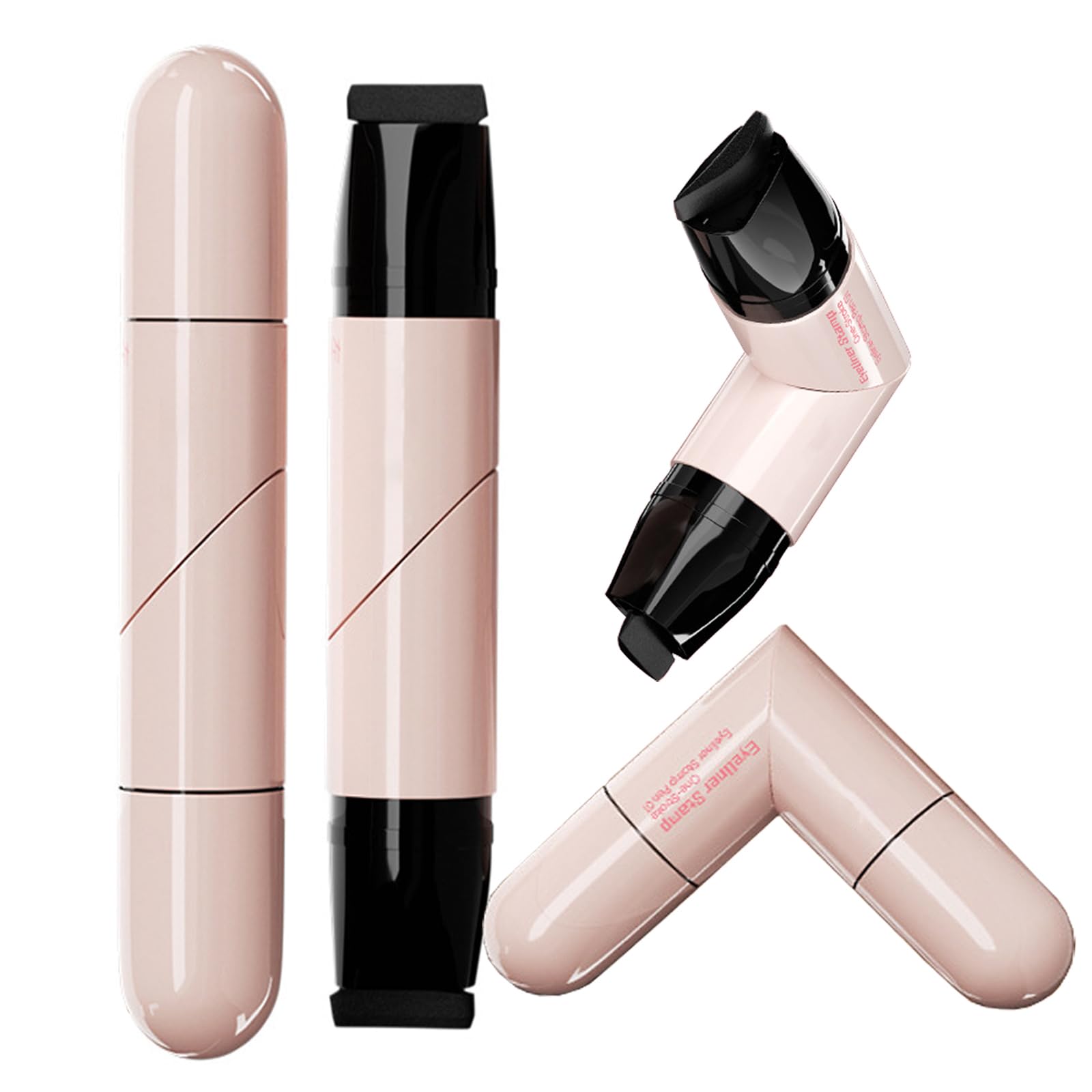 2PCS Gel Eyeliner Pencil Set, Foldable Eyeliner Stamp for Perfect Wings, Waterproof Eyeliners Tool, Smudge Proof Eyeliners Pen for Beginners (Black+Brown)