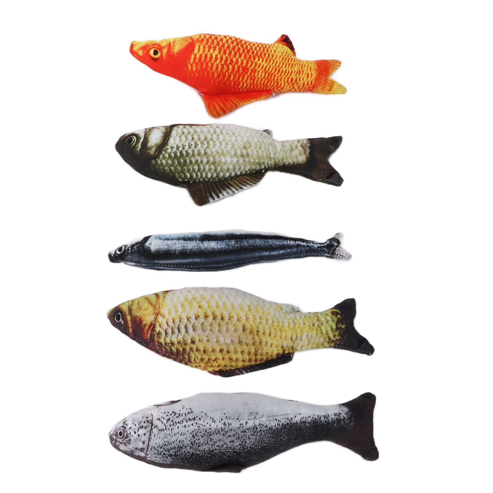 Simulation Plush Fish Toy, Fabric Is Smooth and Delicate Fish Set Cat Toy for Home Travel Outdoor Everyday