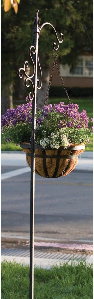 Panacea 100057465 Shepherds Hook with Teardrop Finial Black 84in, 84"