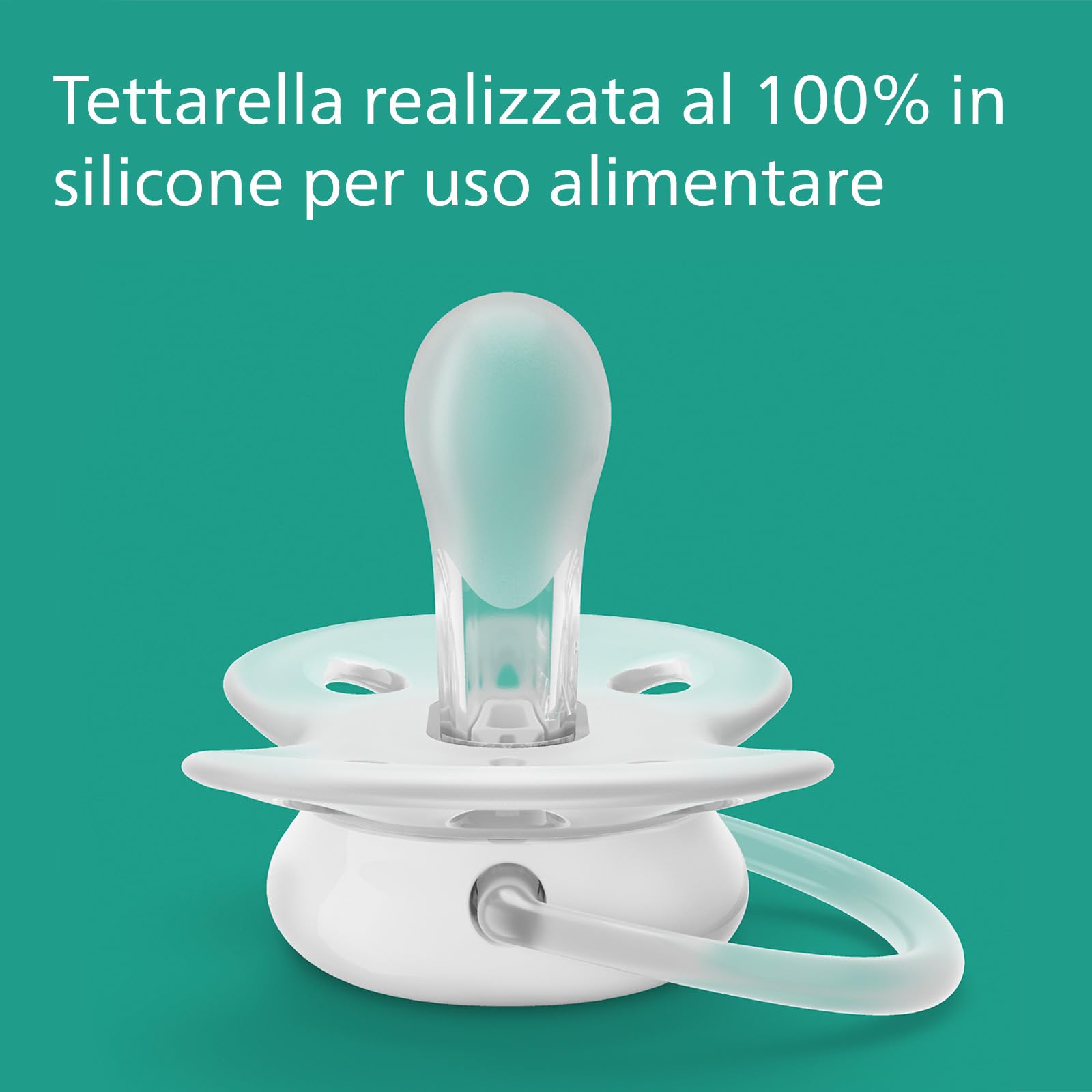 Ciuccio Philips Avent ultra soft - 2 ciucci morbidi e flessibili per bambini di età compresa tra 6 e 18 mesi, senza BPA, con custodia da trasporto per sterilizzatore (modello SCF091/33)