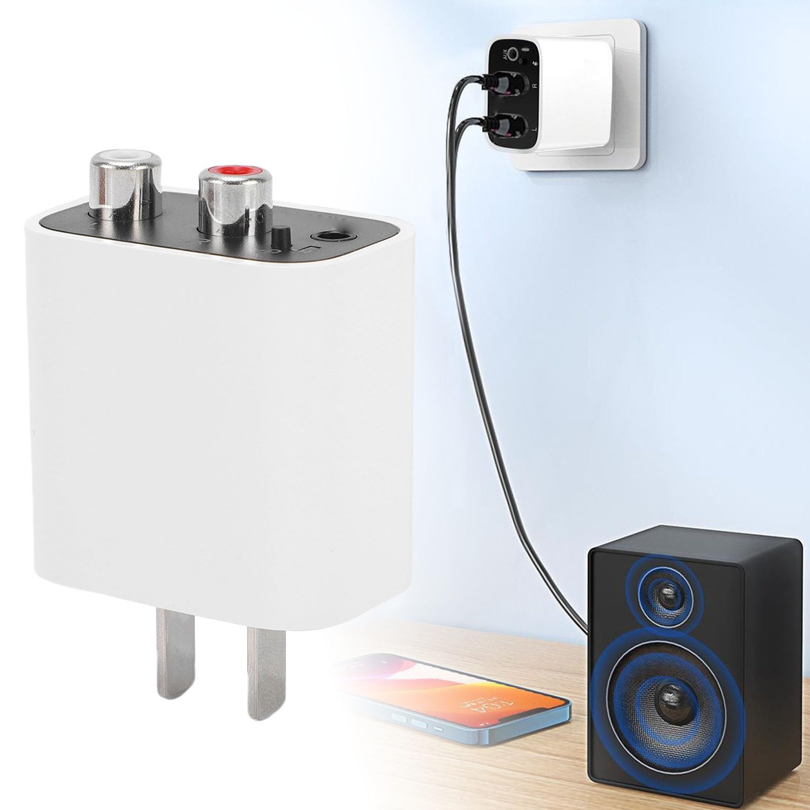Bluetooth 5.3 Receiver HiFi Wireless Audio Adapter - 30m Long Range Plug and Play for Speakers Amplifier, Upgrade Non Bluetooth Home Stereo System-image-8