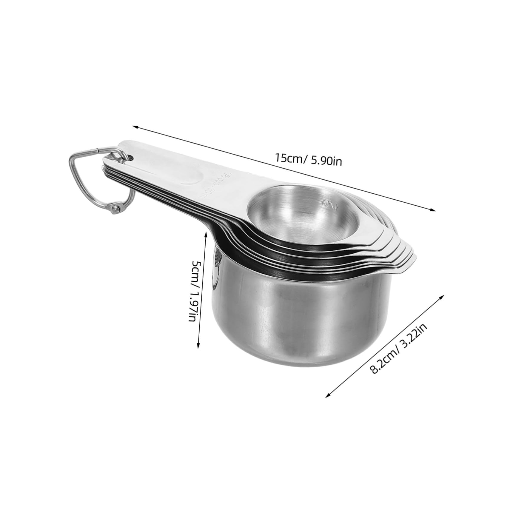 SOIMISS 2sätze Messbecher und Messlöffel Set aus Edelstahl für Flüssige und Trockene Zutaten mit Stapelbarem Design und Ergonomischen Griffs Enthält Verschiedene für Genaues Abmessen Beim