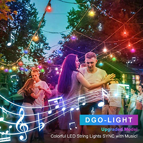 Dgo 48Ft Color Changing Outdoor String Lights, Rgb Cafe Led String Light With 15+1 E26 Shatterproof Edison Bulb Dimmable Commercial Light String For Patio Backyard Christmas Holiday Party, Remote #TOP5