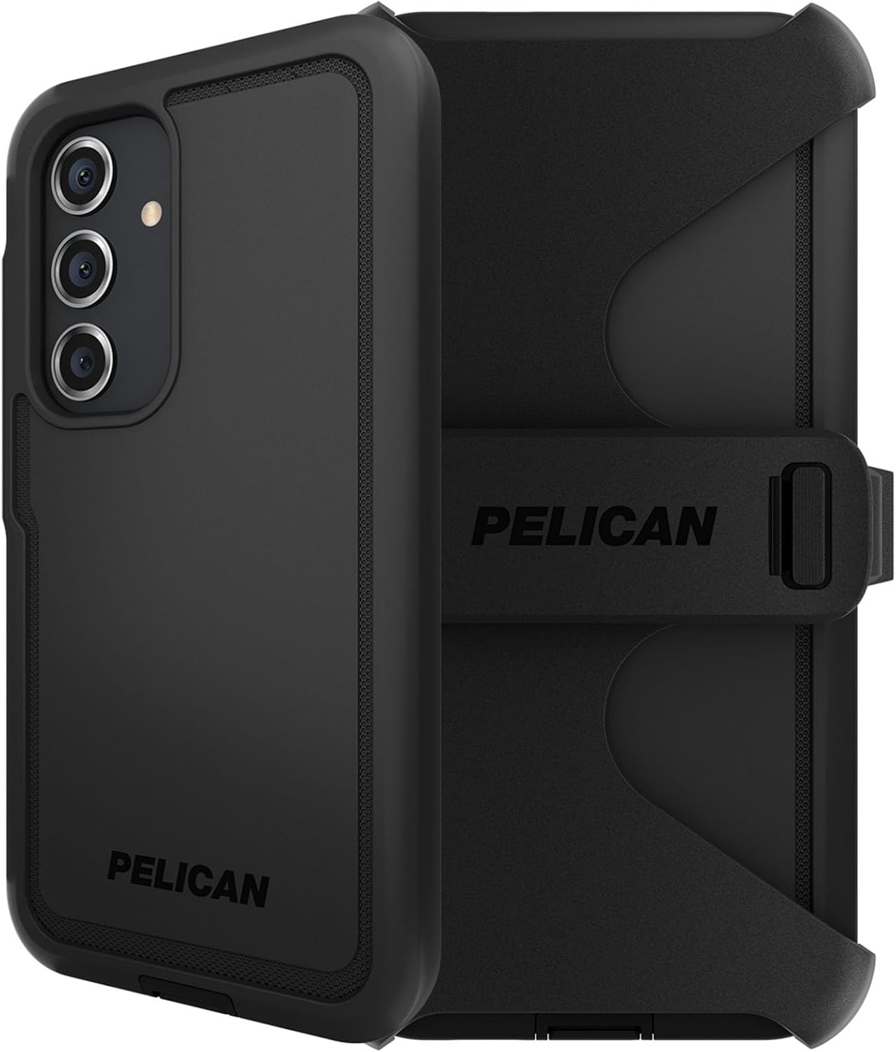 Pelican Voyager - Samsung Galaxy S24 Case [6.2"] [18ft MIL-STD Drop Protection] [Wireless Charging] Rugged Phone Case for Samsung Galaxy S24 with Belt Clip Holster Phone Stand - Anti Scratch - Black