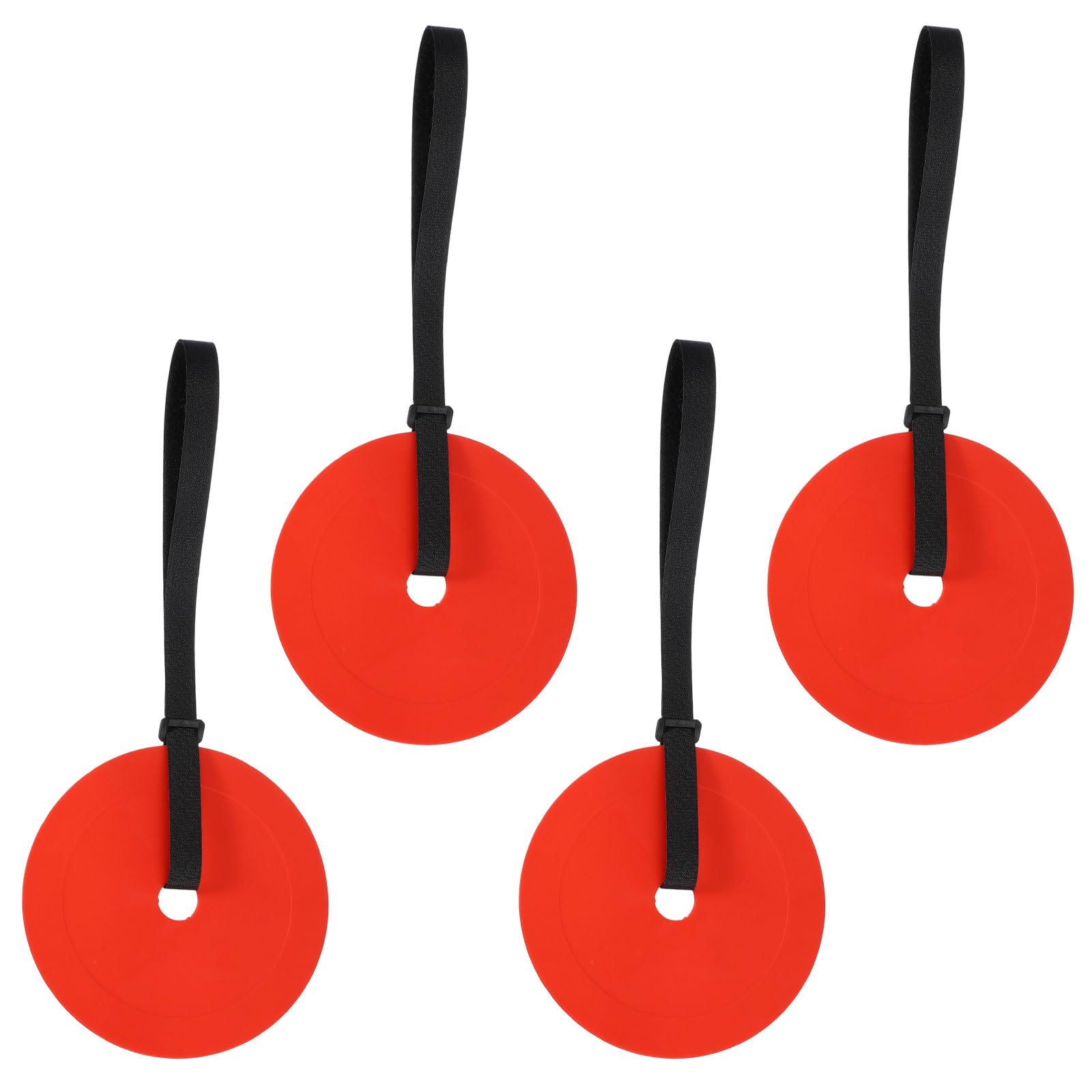 YELARXI Soccer Goal Target, Agility Hockey Shooting Goal Target Discs with 4 Straps Training Equipment, 4 Pcs & Rubber & Red -Fit For(Lacrosse Football Soccer Baseball Practice Accuracy