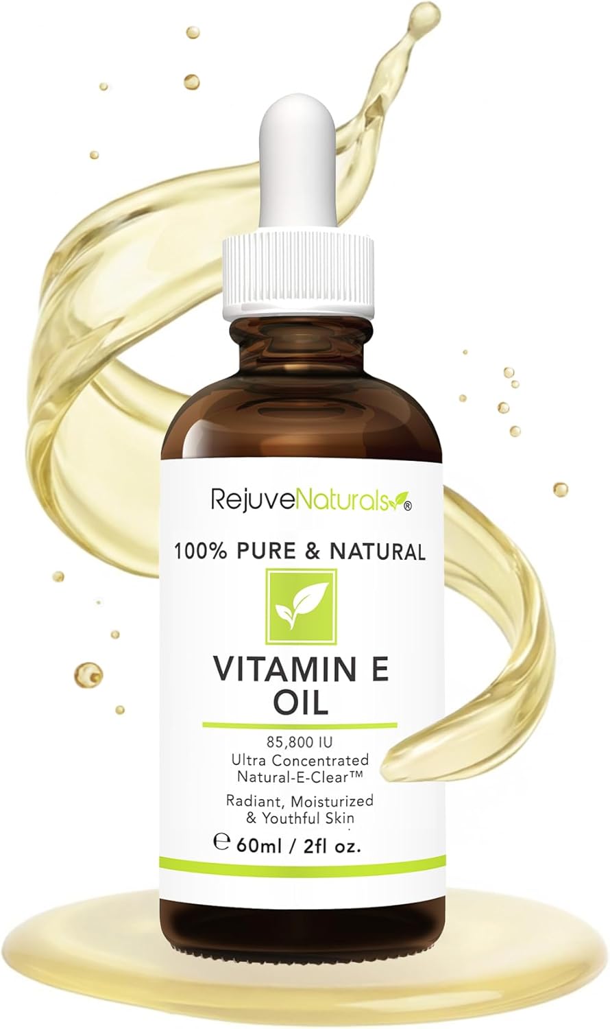 Vitamin E Oil - 100% Pure & Natural, 85,800 IU. Repair Dry, Damaged Skin from Surgery & Acne, Age Spots & Wrinkles. Boost Collagen for Moisturized, Youthful-looking Skin. d-alpha tocopherol, 2 Fl Oz