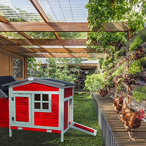THCSY Hühnerstall, Outdoor-Hühnervoliere aus Holz, wetterfester Hühnerhaus mit unabhängigem großen Nistkasten… – Bild 3