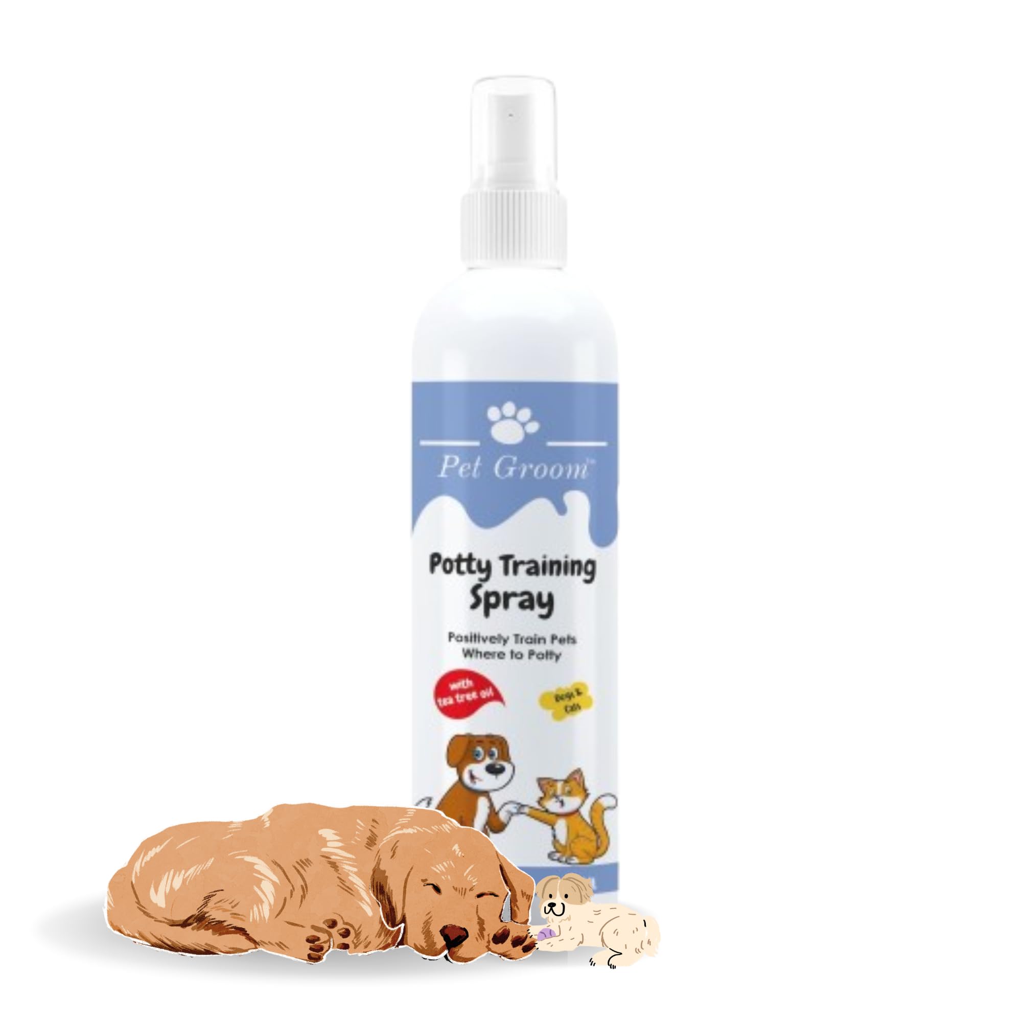 Potty Training Spray, Positively Train Pets Where To Potty With Tea Tree Oil For Dogs & Cats-200 Milliliters