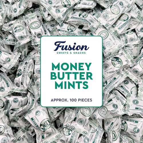 Money Buttermints Individually Wrapped, 100 Pieces | Creamy Mint Candy for Casino Party Favors,...