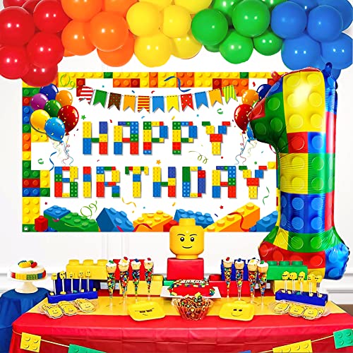 Image of 32 Inch Building Block Number 0 Balloon Large Big Helium Foil Mylar Balloon | for Girls Boys Birthday Party Decoration Supplies