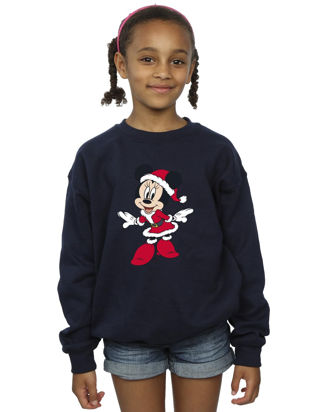 Disney Girls Minnie Mouse Christmas Outfit Sweatshirt Navy Blue 12-13 years