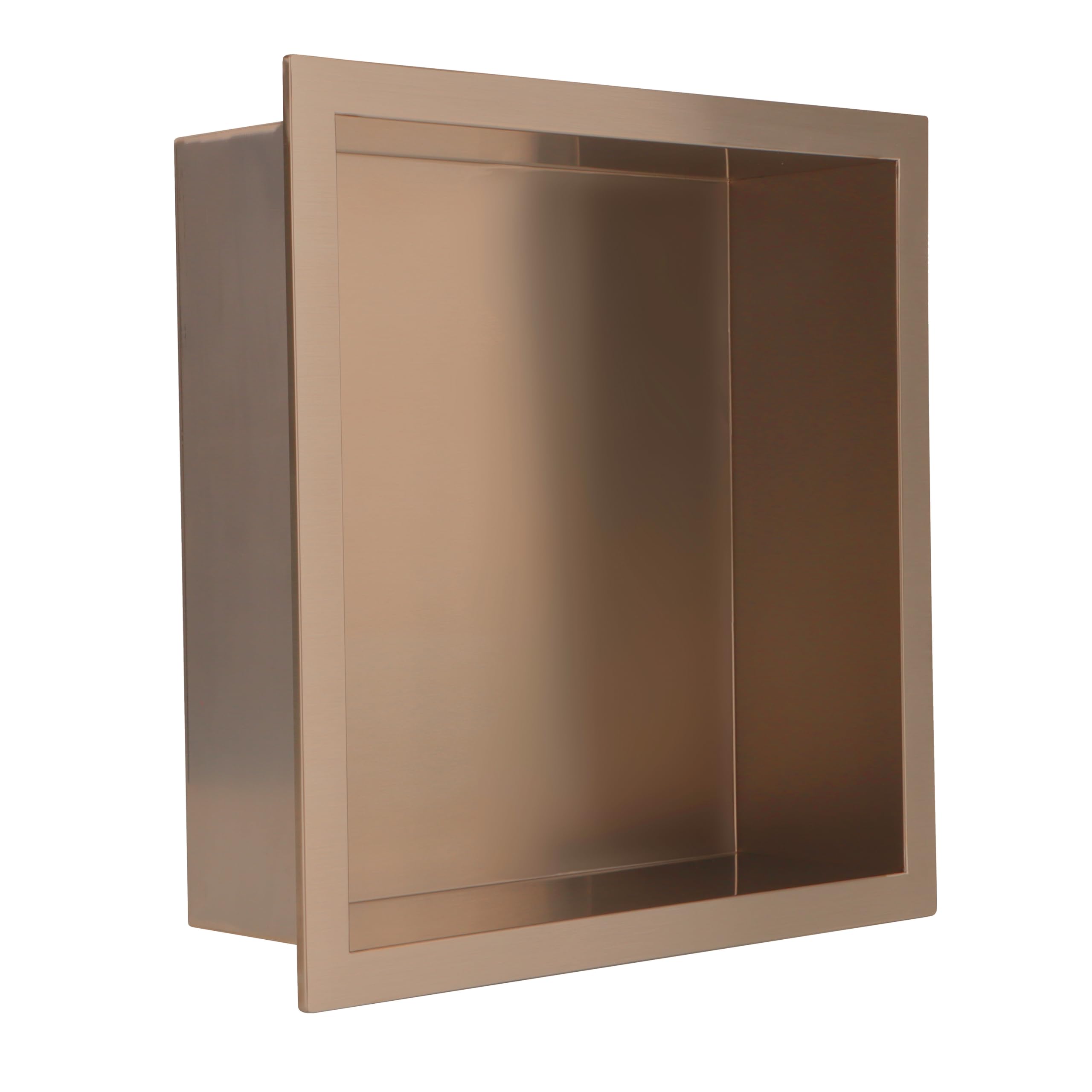 Valve Kings 300 x 300mm Brushed Bronze Shower Niche Square Sleek Recessed Bathroom Wetroom Shelf Pre-Built 100% Waterproof Easy Install