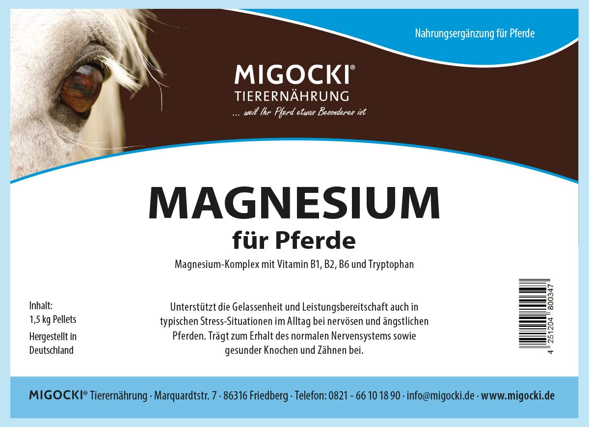 MIGOCKI Magnesium für Pferde Futterergänzung pelletiert 1,5 kg