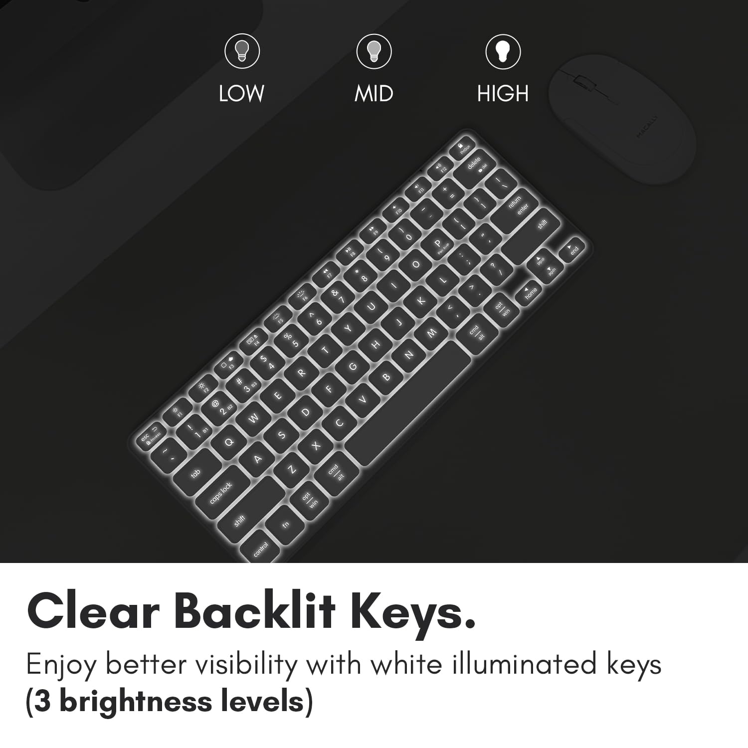 Amazon | Macally マルチデバイス バックライト Mac Bluetooth