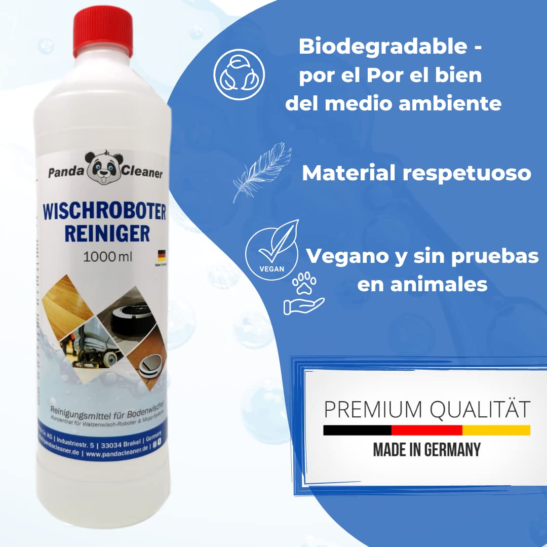 Pandacleaner - Limpiador para robot limpiador, limpiador de suelos concentrado, 3000 ml (3 x 1 l)