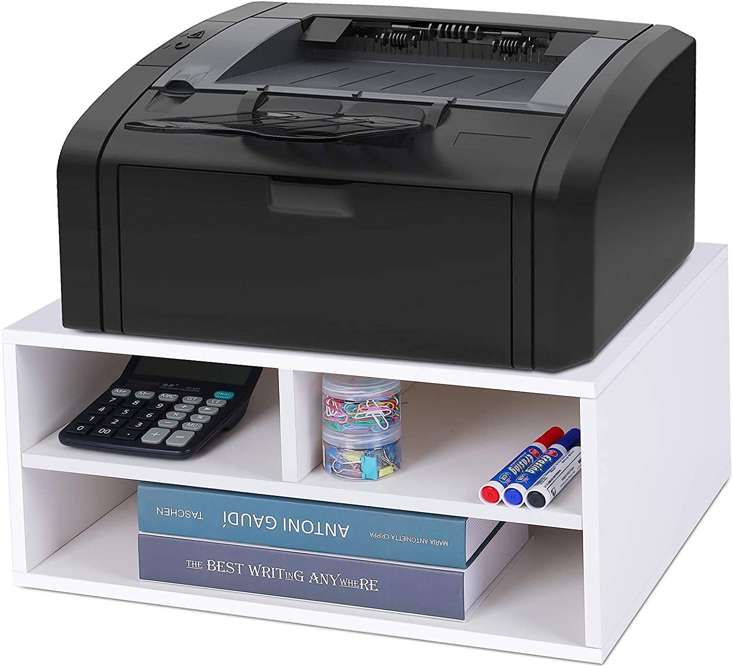 UniShop Printer Stand Printer, Computer, TV, Laptop Desk Organiser Perfect for Office/Home Desk (White)