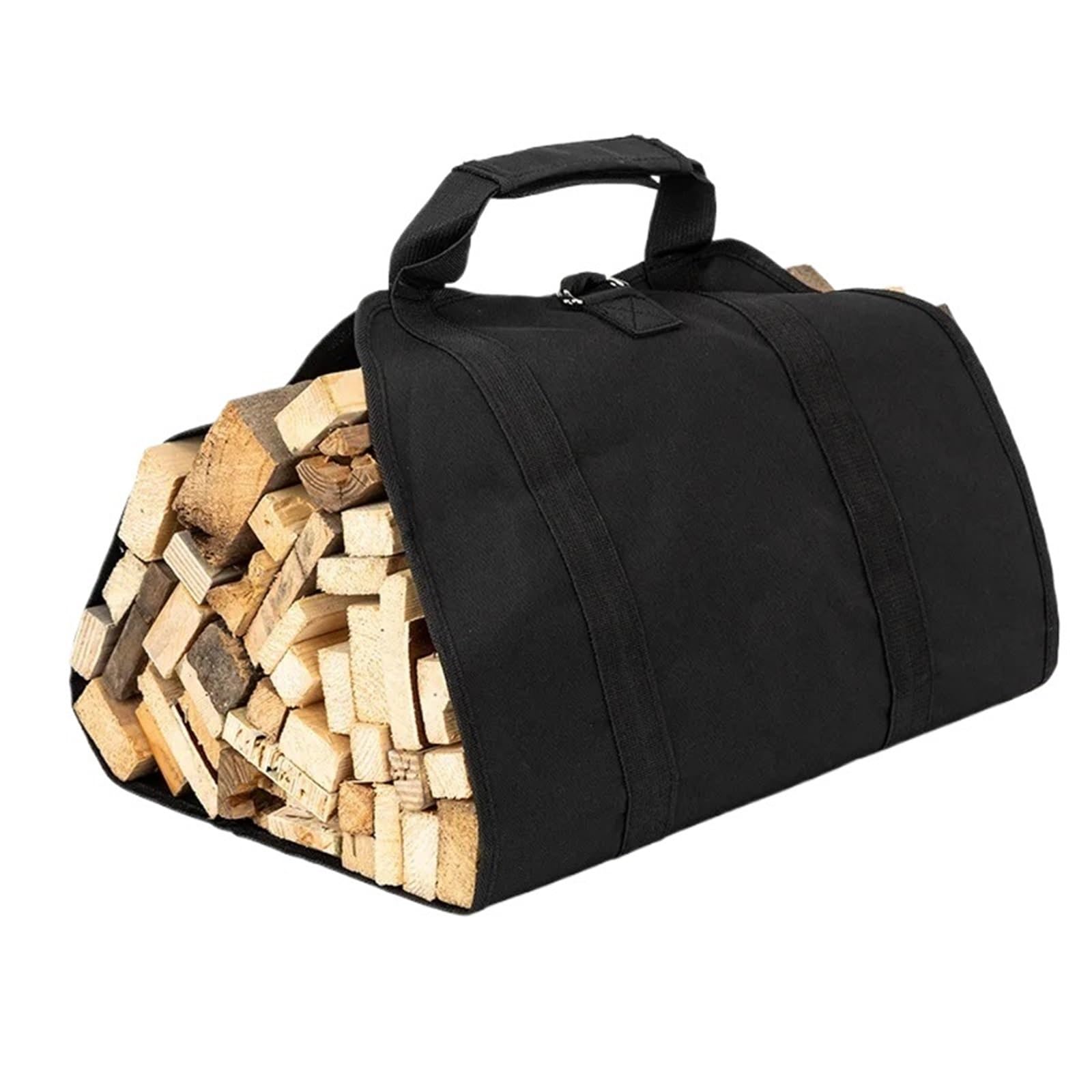 Large Capacity Firewood Storage Bag Waterproof Scratch-resistant Wood Log Carrier Outdoor Camping Holder Carry For Wood(Black)