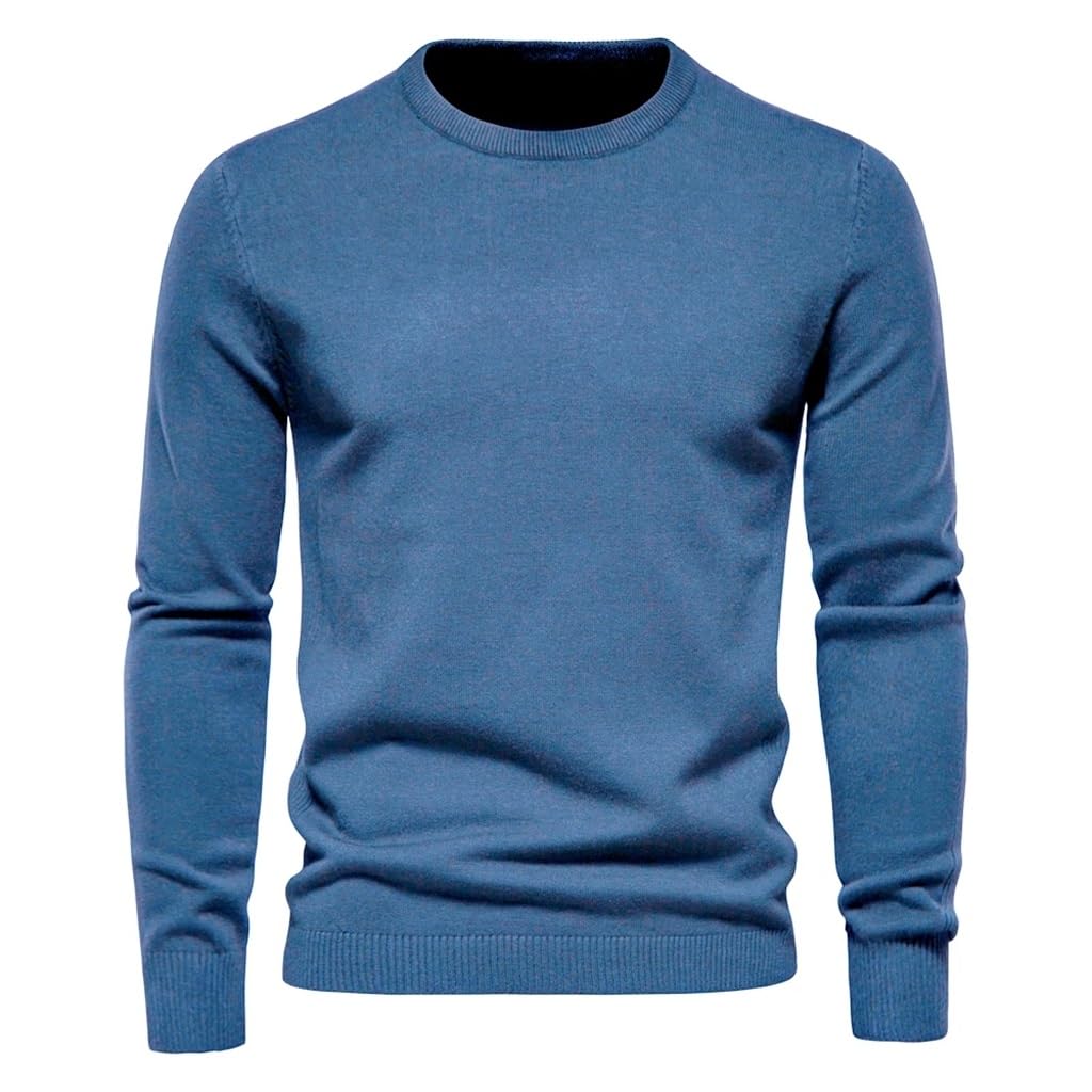 Pull d'hiver épais pour hommes à manches longues et coupe ajustée chic