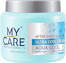 MY CARE PROFESSIONALS , After Shave Balm|Soothes irritation & repairs micro-cuts|24H moisture lock hydration| Calms redness, itching & burning sensation|Cooling relief after sun exposure|Alcohol-Free |All Skin Types. (400ml, AQUA)