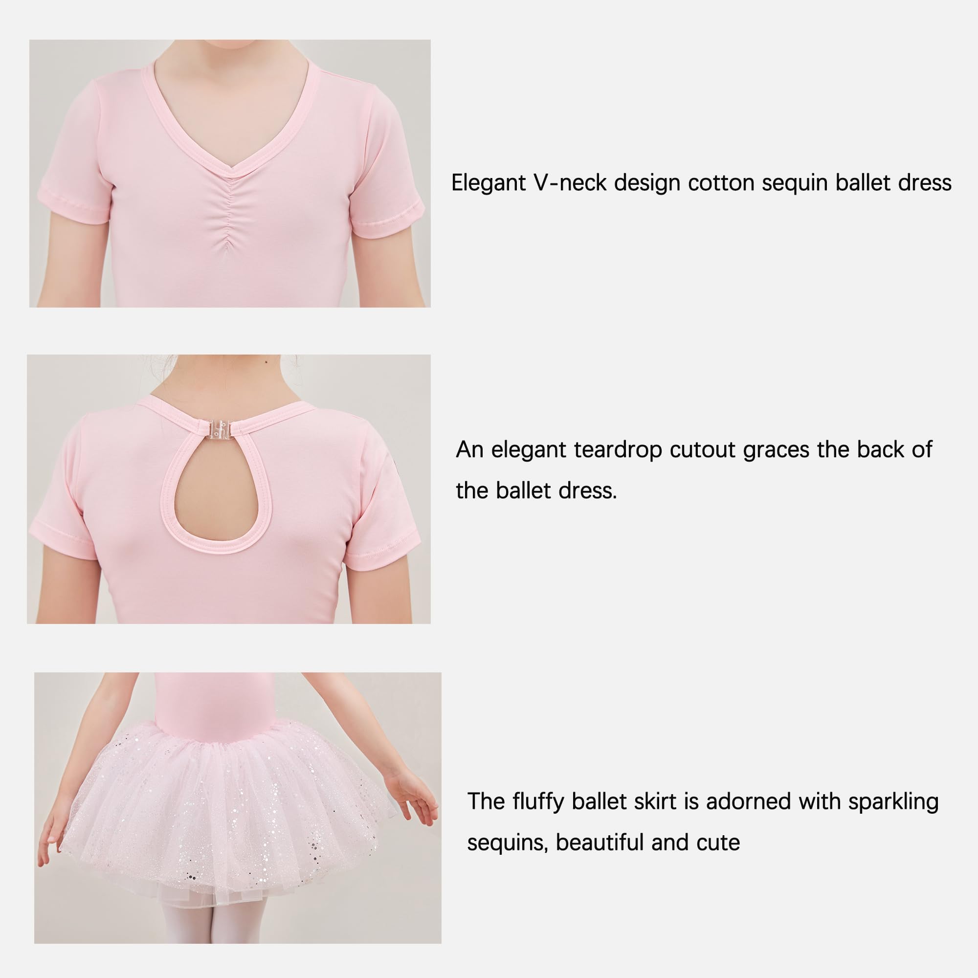 Ballettkleid für Mädchen Tanz -Outfit Gymnastik Lotard Kostüm Tanzkleidung mit Rock